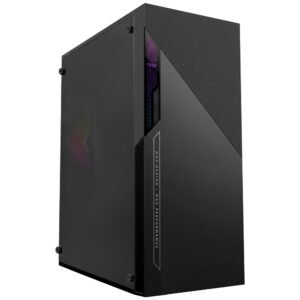 Gabinete Gamer Macrovip Max Series Mid Tower 1 Cooler RGB Negro (MV-TCXA303F1B)