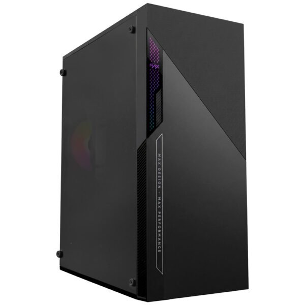 Gabinete Gamer Macrovip Max Series Mid Tower 1 Cooler RGB Negro (MV-TCXA303F1B)
