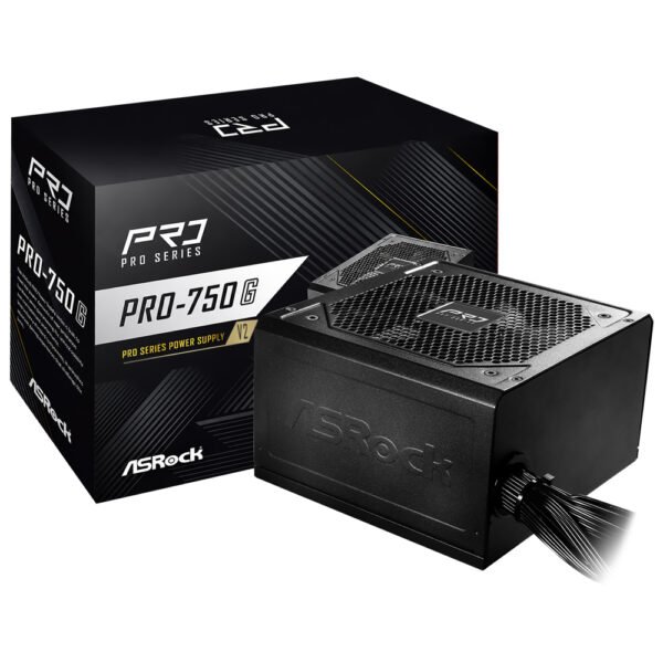 Fuente de Alimentación Asrock PRO 750G V2 750W ATX No Modular 80 Plus Gold Bivolt Negro (Atx 3.1)