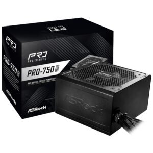 Fuente de Alimentación Asrock PRO 750B V2 750W ATX No Modular 80 Plus Bronze Bivolt Negro (Atx 3.1)