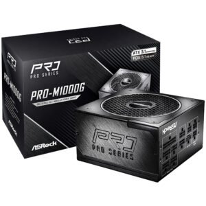 Fuente de Alimentación Asrock PRO M1000G 1000W ATX Modular 80 Plus Gold Bivolt Negro (Atx 3.1)