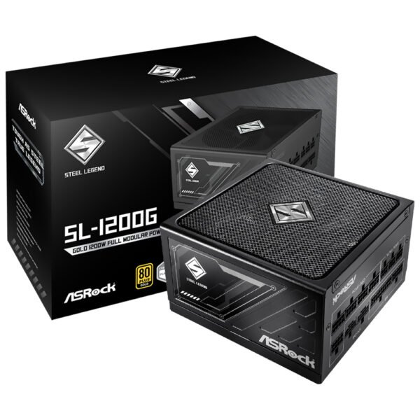 Fuente de Alimentación Asrock Steel Legend SL 1200G 1200W ATX Modular 80 Plus Gold Bivolt Negro (Atx 3.1)