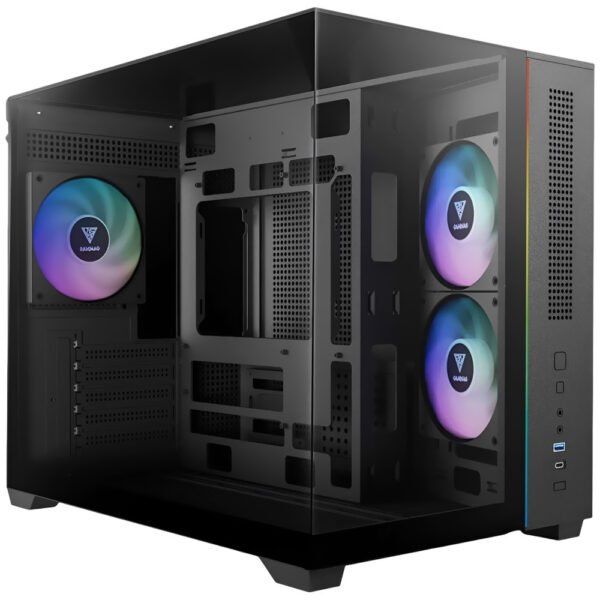 Gabinete Gamer Gamdias Atlas M3M Mini Tower 3 Cooler ARGB Negro