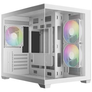 Gabinete Gamer Gamdias Aura GC10M V2 Wh ARGB Mini Tower 3 Cooler ARGB Blanco