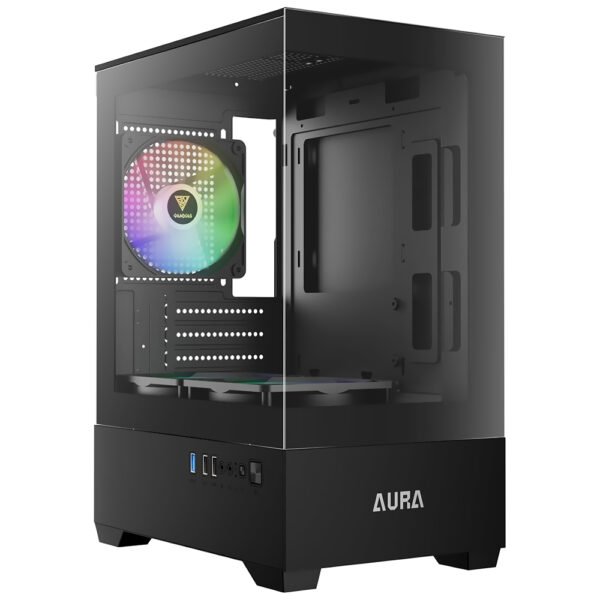 Gabinete Gamer Gamdias Aura GC9M Elite ARGB Mini Tower 3 Cooler ARGB Negro