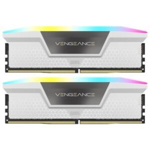 Memoria RAM CORSAIR VENGEANCE RGB DDR5 32GB (2X16GB) 6000MHZ Blanco (CMH32GX5M2D6000Z38W)