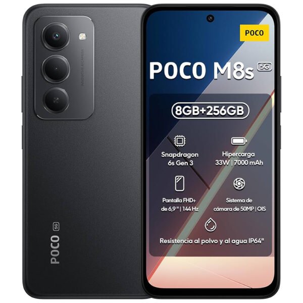 Celular Xiaomi POCO M8S 5G 8GB de RAM / 256GB / Pantalla 6.9" / Dual SIM 5G-BLACK (Global)