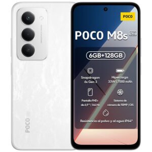 Celular Xiaomi POCO M8S 5G 6GB de RAM / 128GB / Pantalla 6.9″ / Dual SIM 5G-WHITE (Global)