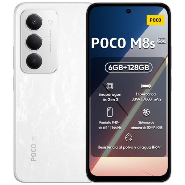 Celular Xiaomi POCO M8S 5G 6GB de RAM / 128GB / Pantalla 6.9" / Dual SIM 5G-WHITE (Global)