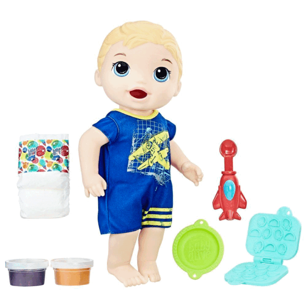 Muñeca Hasbro Baby Alive - Snackin Luke Blonde C1883