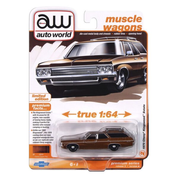 Carrito Auto World: Luxury CRUISERS-1970 Chevy Kingswood Estate - Escala 1/64