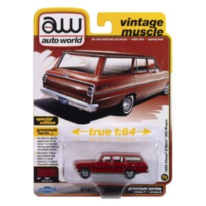 Carrinho Auto World: Vintage MUSCLE-1963 Chevy Ii Nova 400 Wagon – Escala 1/64