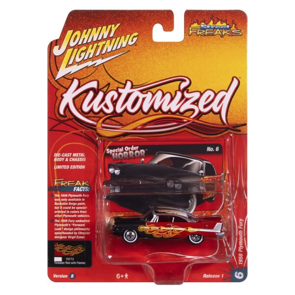 Carrinho Johnny Lightning KUSTOMIZED-1958 Plymouth Fury - Escala 1/64