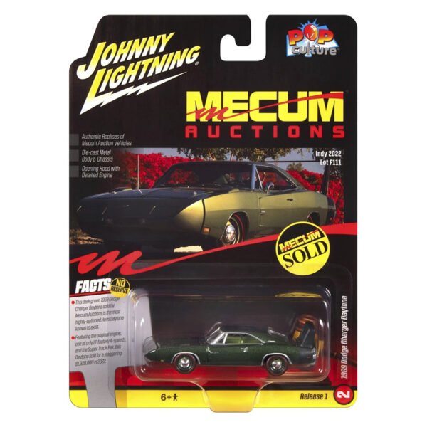 Carrinho Johnny Lightning Mecum AUCTIONS-1969 Dodge Charger Daytona - Escala 1/64