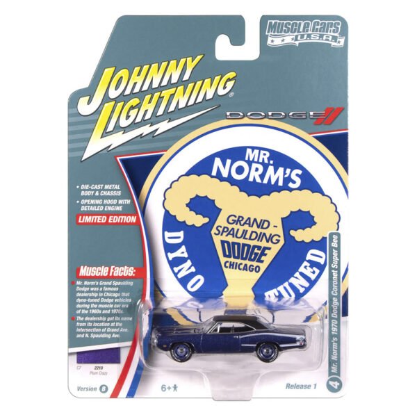 Carrito Johnny Lightning Muscle Cars - Mr. Norm's 1970 Dodge Coronet Super Bee - Escala 1/64