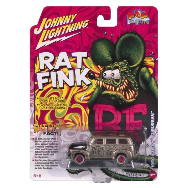 Auto En Miniatura Johnny Lightning Rat PINK-1950 Chevy Suburban - Escala 1/64 (jlpc014/06786)