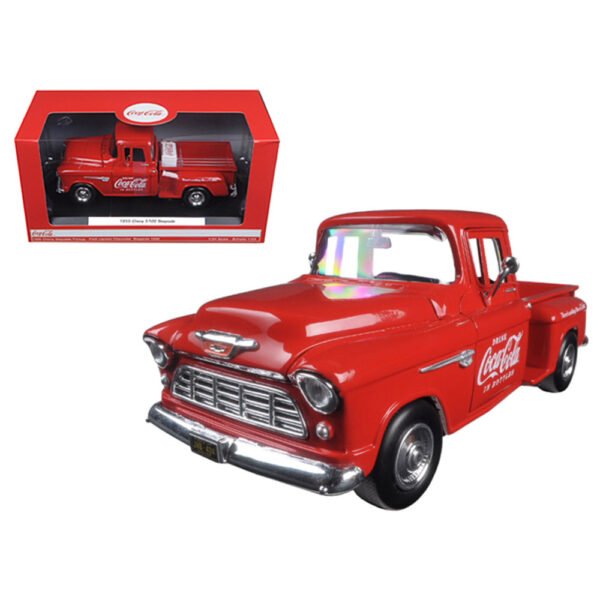 Auto Coca Cola Chevy Stepside Pickup 1955 Escala 1/24