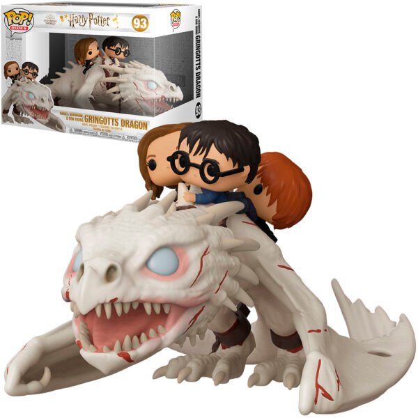 Funko Pop Rides Harry Potter - Harry, Hermione Y Ron Montando El DragÓn de Gringotts 93