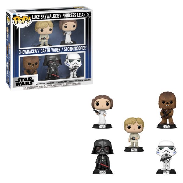 Funko Pop Star Wars 5-PACK-LUKE, Leia, Chewbacca, Darth Vader & Stormtrooper (94797)