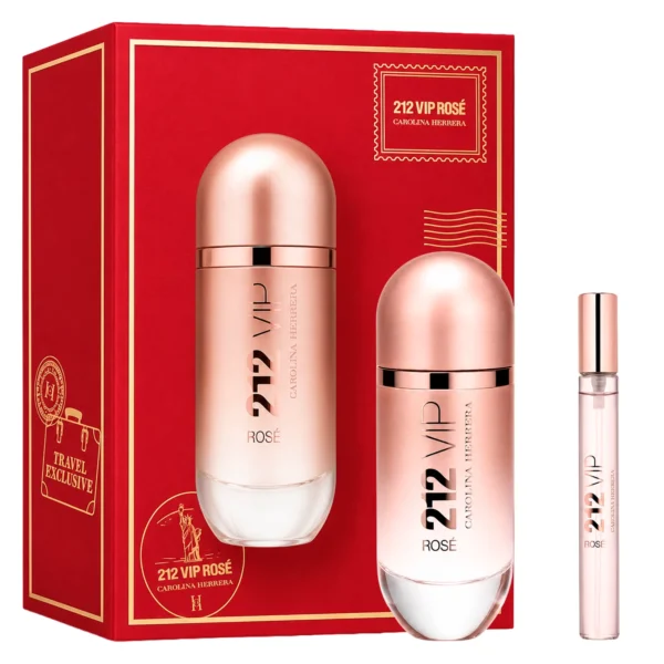 Kit Perfume Carolina Herrera 212 VIP Rosé Eau de Parfum 80ml + Loción Corporal Perfumada 200ml
