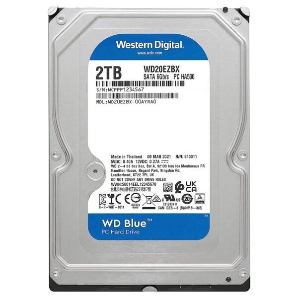 HDD Western Digital 2 TB WD Blue 3.5" SATA 3 7200RPM-WD20EZBX