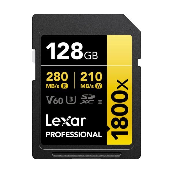 Tarjeta de Memoria SD Lexar Professional Gold Series 1800X C10 U3 V60 4K Fhd 128GB-LSD1800128G-BNNNG