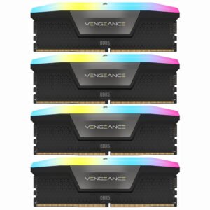 Memoria RAM CORSAIR VENGEANCE RGB DDR5 96GB (4X24GB) 6000MHZ Negro (CMH96GX5M4B6000C30)