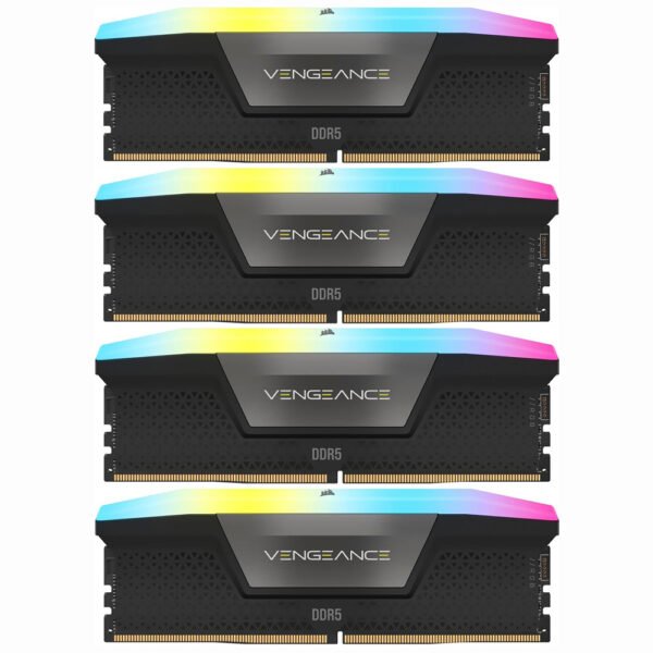Memoria RAM CORSAIR VENGEANCE RGB DDR5 96GB (4X24GB) 6000MHZ Negro (CMH96GX5M4B6000C30)
