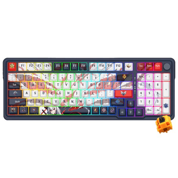 Teclado Gamer Mecánico REDRAGON K686AK-RGB-Pro Eisa Wireless RGB Inglés-Azul Blanco