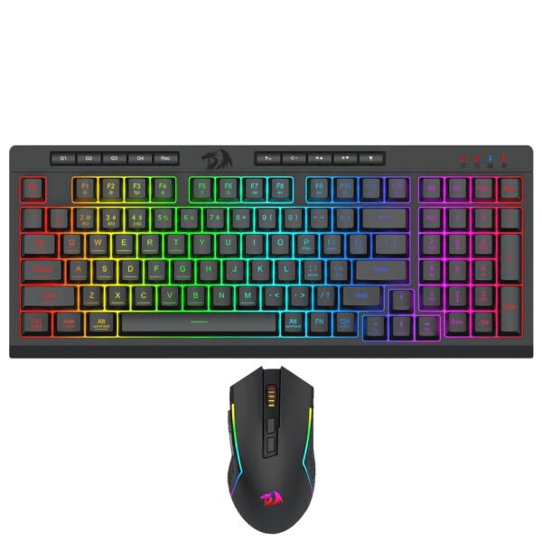 Teclado+mouse Gamer REDRAGON Rylo Pro S142 Combo Wireless RGB Inglés-Negro