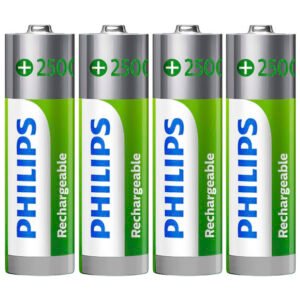 Pilas Recargables Philips AA con 4 Pilas 2500MAH-R6B4RTU25 97