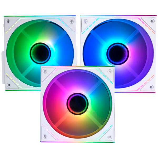Cooler para Gabinete Thermalright TL-M12QW-S X3 Infinity Mirror ARGB Blanco (KIT CON 3)