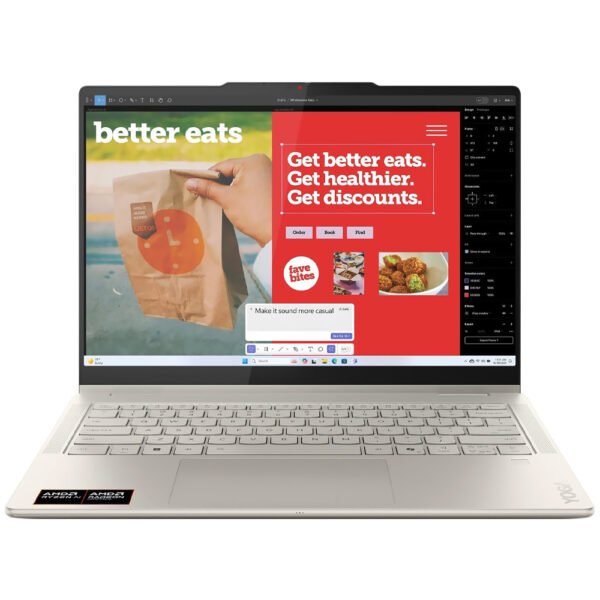 Notebook Lenovo Yoga 7 2-IN-1 14AKP10 AMD Ryzen AI 7 350 Pantalla Touch OLED WUXGA 14.0" 16GB RAM 1Tb SSD Windows 11 Pro - Seashell (Inglés) (83JR0004US)
