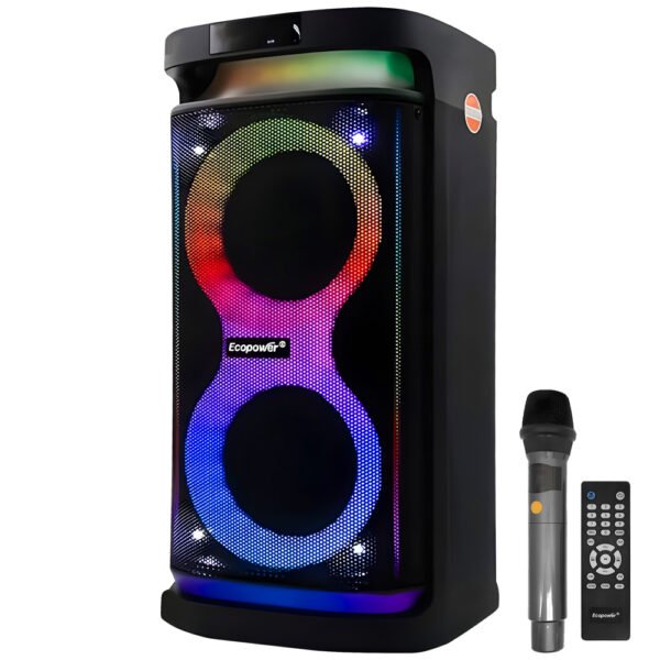 Parlante Ecopower EP-1960 6.5" Bluetooth USB AUX FM Tf LED-Negro