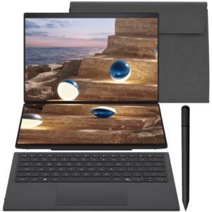 Notebook Asus Zenbook Duo UX8407AA-DS99T Intel Core Ultra 9 386H Pantalla Touch OLED Wqxga 14.0″ 32GB RAM 1Tb SSD Windows 11 Home – Moher Gris (Inglés)