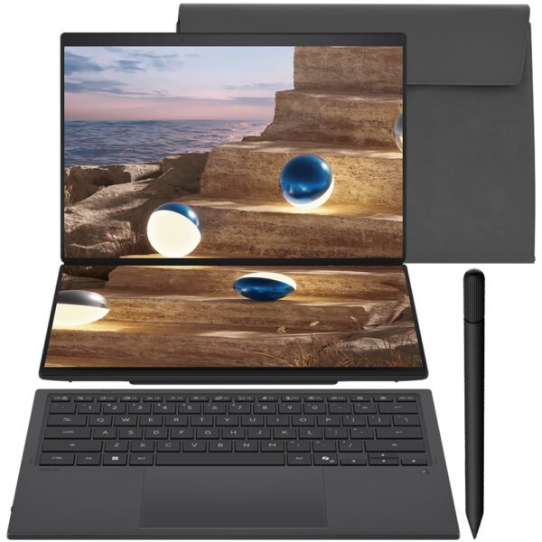 Notebook Asus Zenbook Duo UX8407AA-DS99T Intel Core Ultra 9 386H Pantalla Touch OLED Wqxga 14.0" 32GB RAM 1Tb SSD Windows 11 Home - Moher Gris (Inglés)