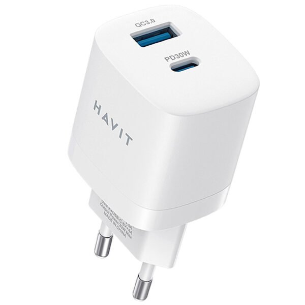 Cargador Enchufe Havit UC30 Pro USB-C USB 30W-BLANCO