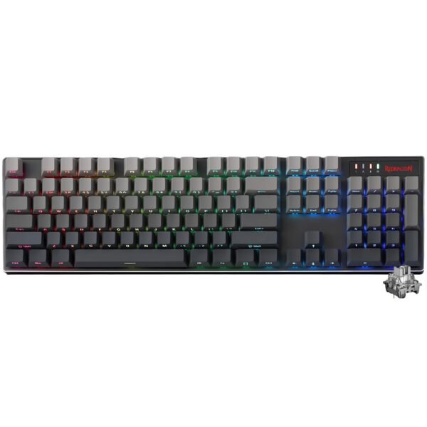 Teclado Gamer Mecánico REDRAGON K556SP-RGB-Pro Devaraias Pro Wireless RGB Gray Inglés-Gris Negro