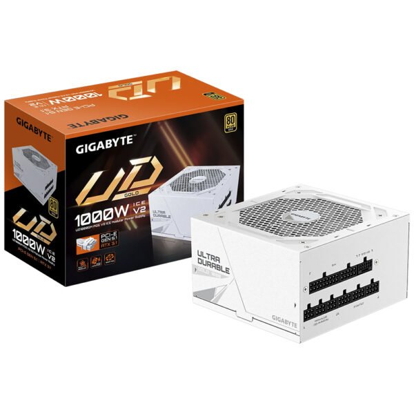 Fuente de Alimentación Gigabyte GP UD1000GM Pg5 Ice 1000W ATX Modular 80 Plus Gold Blanco