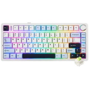 Teclado Gamer Mecánico Aula F75 Wireless RGB Inglés-Blanco Azul