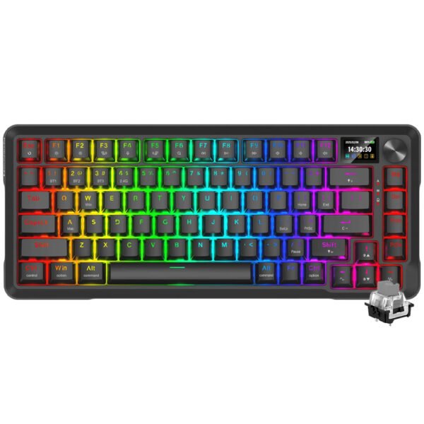 Teclado Gamer Mecánico REDRAGON K724RGB-Pro Behemoth Pro Wireless RGB Inglés-Negro