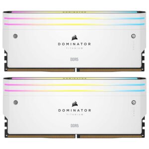 Memoria RAM CORSAIR Dominator Titanium DDR5 64GB (2X32GB) 6600MHZ RGB Blanco (CMP64GX5M2X6600C32W)
