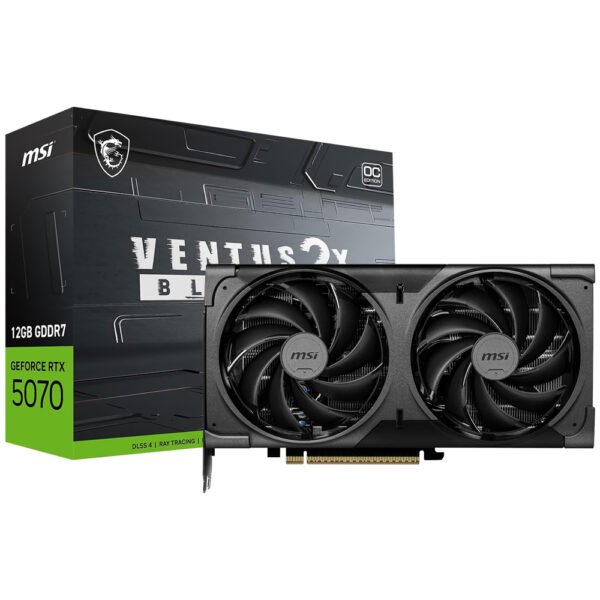 Tarjeta Gráfica MSI Ventus 2X OC Black 12 GB GeForce RTX 5070 GDDR7-912-V532-238