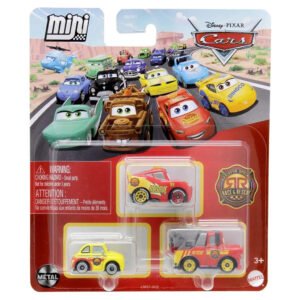 Carrito Mattel Mini Racers Disney Pixar Cars 3-PACK-LUIGI, Mcqueen, Mate