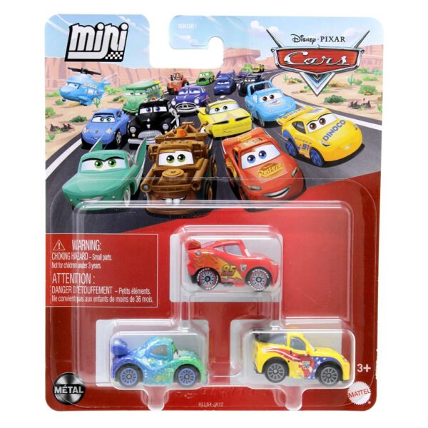Carrito Mattel Mini Racers Disney Pixar Cars 3-PACK-MCQUEEN, Carla Veloso, Jeff Govette