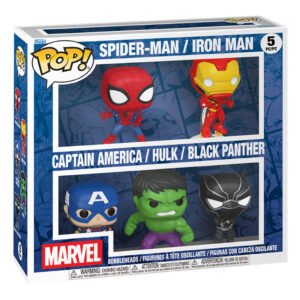 Funko Pop Marvel - Spider-man / Iron Man / Captain America / Hulk / Black Panther 5-PACK