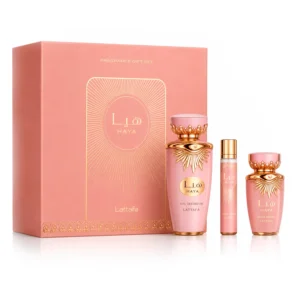 Kit Perfume Lattafa Haya Gift Set Eau de Parfum Femenino 100ml + Perfume de Viaje 12ml + Hair Mist