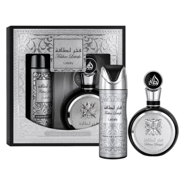 Kit Perfume Lattafa Fakhar Silver Eau de Parfum Masculino 100ml + Desodorante 200ml