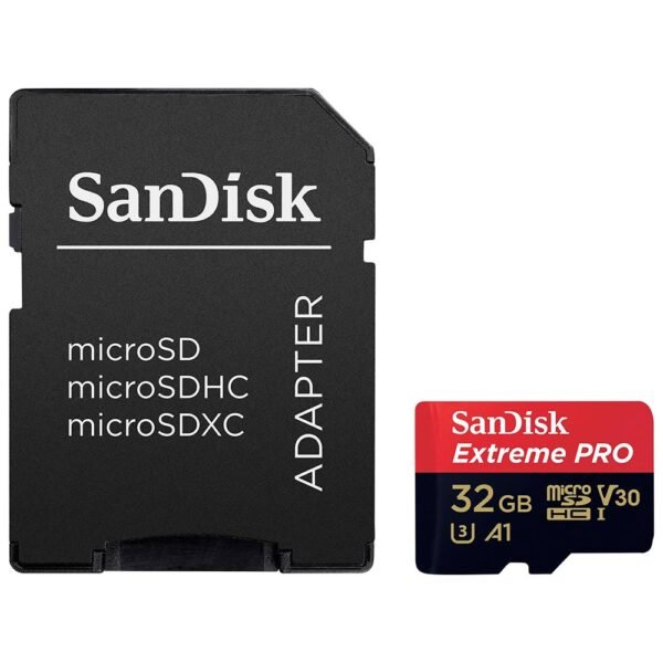 Tarjeta de Memoria MICRO SD Sandisk Extreme Pro V30 U3 32GB 4K-SDSQXCG-032G-GN6MA