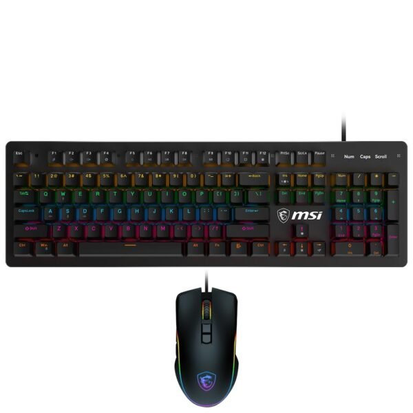 Teclado+mouse Gamer Mecánico Msi Forge GK300 Combo USB RGB Blue Inglés-Negro